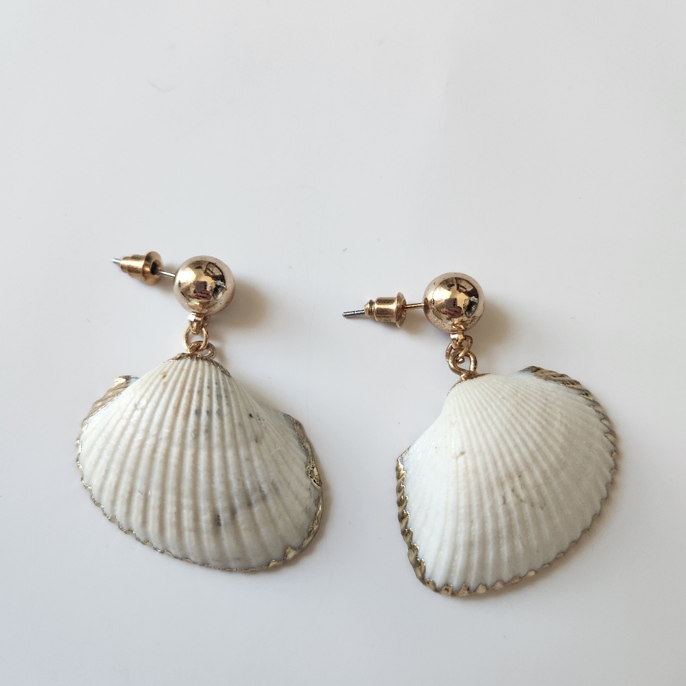 Gold Seashell Dangle Earrings🐚